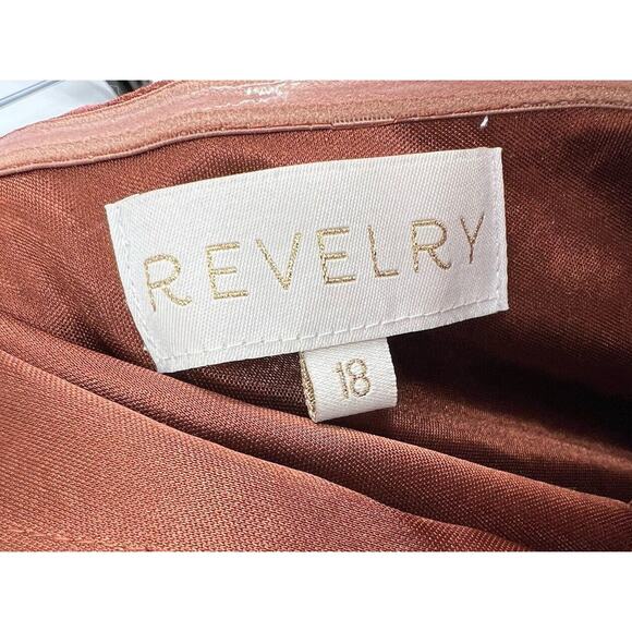 NWT Revelry Mona Floral Burnout Velvet Dress Terracotta Petite Maxi 18 Wedding - Picture 8 of 10